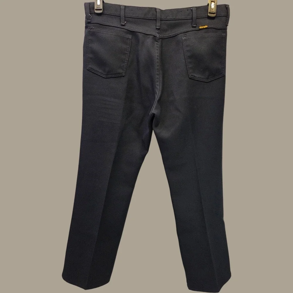 Wrangler Navy Work Pants Men's 38x29.5 Poly Blend‎ Straight Leg Uniform Utility